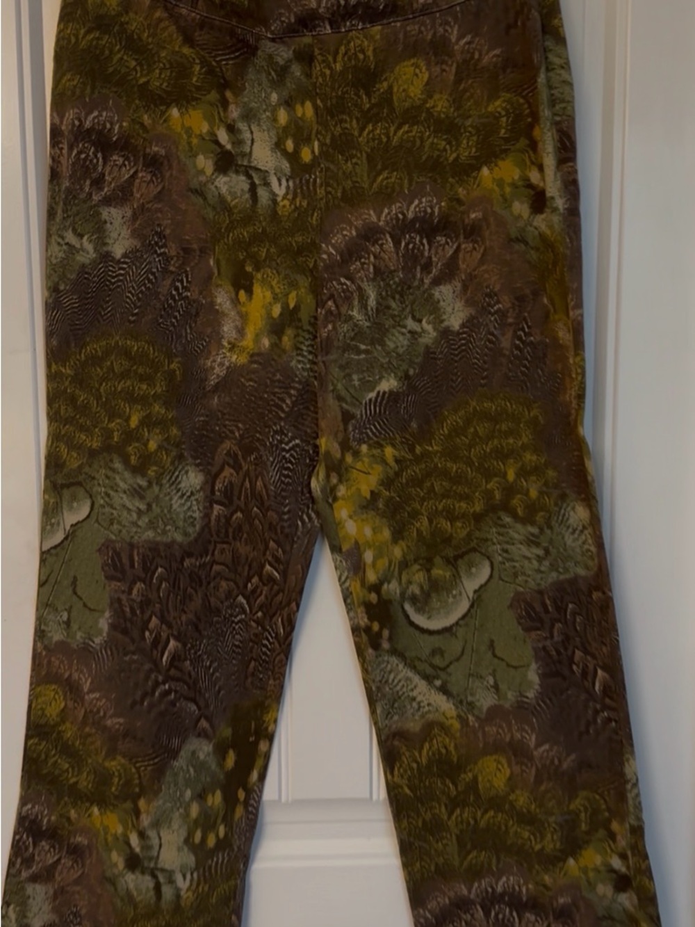 Women’s  Patterned Olive & Brown Casual Pants